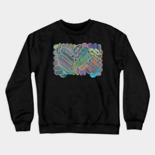 Bold Rainbow Twirlers on Black Crewneck Sweatshirt